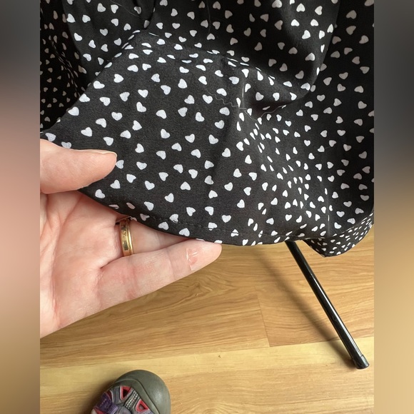 Allegra black w/ tiny hearts covering skirt w/ 4-5” ruffle flouncing hem. - Picture 9 of 12